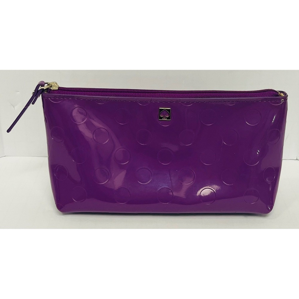 Kate Spade Purple Camellia Street Polka Dot Cosmetic Bag Pouch WLRU1791